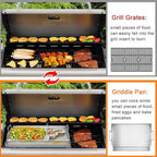 GasSaf Universal Stainless Steel Griddle for Gas Grills and Gas Stove, 18 x 12.5 Griddle Plate for Outdoor Camping, Tailgating, Parties, Flat Plate for Weber Chargriller Charbroil and More Grills
