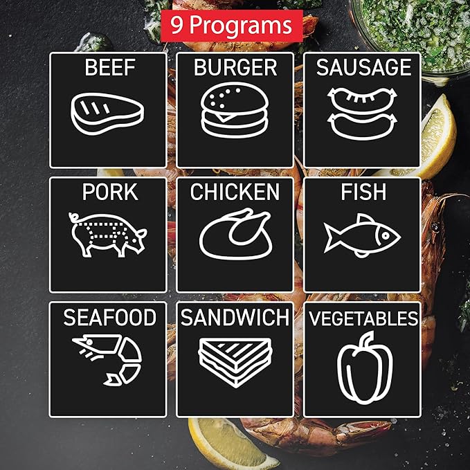 T-fal, Electric Grill, OptiGrill 4in1, Stainless Steel, 9 Automatic Cooking Modes, Intelligent Grilling Rare to Well-Done, 1800 Watts, Nonstick Removable Plates, Dishwasher Safe, Indoor, Silver