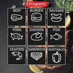 T-fal, Electric Grill, OptiGrill 4in1, Stainless Steel, 9 Automatic Cooking Modes, Intelligent Grilling Rare to Well-Done, 1800 Watts, Nonstick Removable Plates, Dishwasher Safe, Indoor, Silver