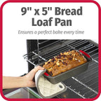 GoodCook MegaGrip 9" x 5" Nonstick Steel Bread Loaf Pan with Silicone Grip Handles, Gray