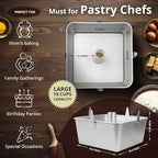 Square Tube Cake Pan 18 Cups - 2-Pcs Set Angel Food Cake Pan with Removable Bottom – Non-Stick Aluminum Pans for Baking Pound, Chiffon Cakes – 10-inch Angel Mold with Cooling Feet