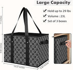 WISELIFE Reusable Grocery Bags [4 Pack],Large Grocery Tote Bag Water Resistant Shopping Bags Foldable Grocery Bag for Clothes,Shoes and Picnic,Black