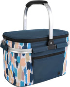 ALLCAMP Insulated Cooler Bag Portable Collapsible Picnic Basket Cooler with Sewn in Frame (Medium Graffiti Pattern)