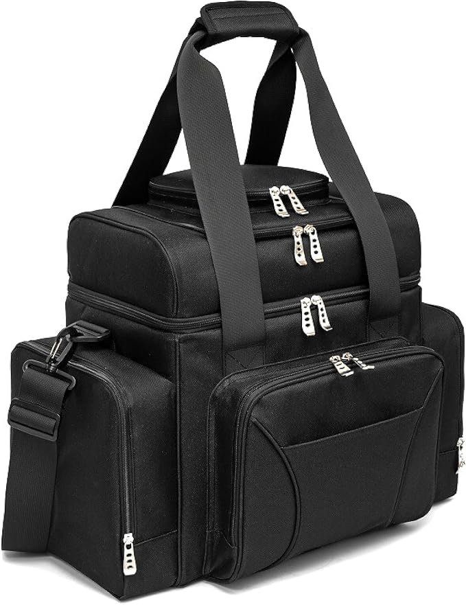 Large Cooler Bag (15x12.5x9 in). Two Insulated Compartment, Heavy Duty Fabric, Thick Insulation, Reinforced Stiches, Multiple Pockets, Durable Zipper.