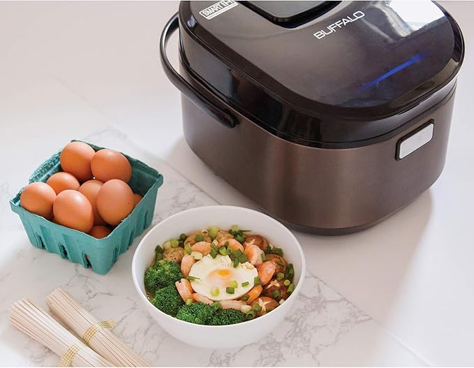 Buffalo Titanium Grey IH SMART COOKER, Rice Cooker and Warmer, 1.8L, 10 cups of rice, Non-Coating inner pot, Efficient, Multiple function, Induction Heating (10 cups)
