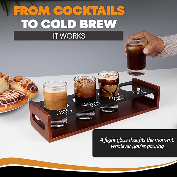 Flight Glasses Set of 4 – Small Glass Cups 5 OZ – Premium Small Drinking Glasses for Flight Board – Durable & Elegant Flight Glasses