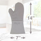 All-Clad Premium Silicone Oven Mitt: Heat Resistant to 500 Degrees - 100% Cotton & Silicone, 14"x7" Pot Holder for Kitchen and Barbeque, (1-Pack), Titanium Gray