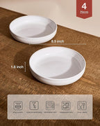 famiware Milkyway 33 oz Bowl Set, Pasta Bowls Set of 4, Salad Bowls, Double Reactive Glaze, Sturdy & Stackable, Ideal for Housewarming, Festivals, White with Speckles