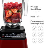 Blendtec Designer Series Blender with 90 oz WildSide+ Jar and 34 oz GO Travel Bottle - Kitchen Blender Bundle - Red
