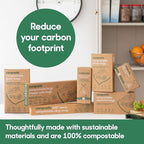 Home Compostable Resealable Snack Bags (6"x 3.5"), Microwave & Freezer Safe, Organic Food Storage Container, 100 Count