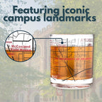 Greenline Goods – University of Oklahoma Sooners College Whiskey Glasses (Set of 2), 10 oz – Full-Color Logo + Campus Map