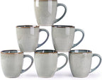 GBHOME Ceramic Coffee Mugs Set of 6, 12oz Stoneware Coffee Mugs Set For Dad Mom Women MEN, Light Weight Coffee Cups for Latte/Tea/Beer/Hot Cocoa, Dishwasher & Microwave Safe