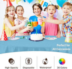 Exquisite 12-Pack Premium Plastic Tablecloth 84in. Round Table Cover - Sky Blue