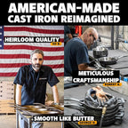 Stargazer 10.5-Inch Cast Iron Skillet | Made in USA, Seasoned, Premium Frying Pan for Grilling, Searing, Baking & More – Durable Cast Iron with Smooth Cooking Surface