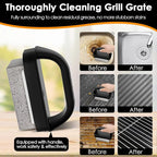 Heavy Duty Griddle Cleaning Brick with Handle- Compatible with Blackstone Flat Top Grills, Commercial Grade Pumice Stone, Easy Grip & Scrape (4 Pack)