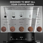 BioloMix Conical Burr Coffee Grinder Electric, Espresso Coffee Grinder with 30 Precise Settings for 1-12 Cups, Coffee Grinder Electric with LCD Screen Display,Touchscreen, Anti-static，Black