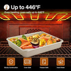 Deep Baking Pans Set of 3, Rectangle Cake Pan Nonstick, Heavy Duty Thick Bakeware Lasagna Pan for Toaster Oven, 9/11/13 Inch Tray for Brownie, Siliver