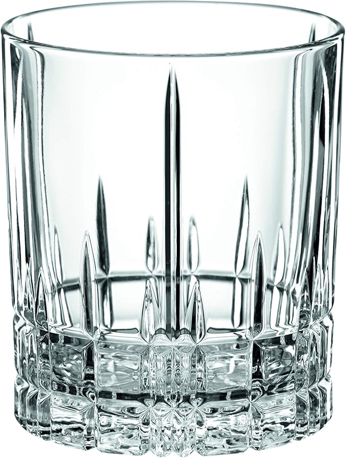Spiegelau Perfect Serve Double Old Fashioned Glasses Set of 4 - Lowball Cocktail Glasses European-Made Crystal, Dishwasher Safe, Professional Quality Cocktail Glass Gift Set - 13 oz