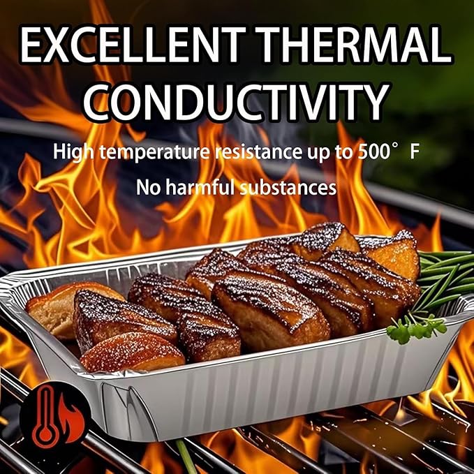 BIBRADAA® 60 Pack Aluminum Pans with Lids,2200ml(4.4LB)/1100ml(2.4LB)/700ml(1.5LB) Foil Pans with Lids,Aluminum Foil Pans,For Catering,Meal Prep and Takeout.