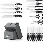 McCook® Knife Sets, German Stainless Steel Forged Kitchen Knives Block Set with Built-in Knife Sharpener