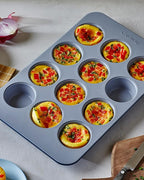Caraway Non-Stick Ceramic 12-Cup Muffin Pan Duo - Naturally Slick Ceramic Coating - Non-Toxic, PTFE & PFOA Free - Perfect for Cupcakes, Muffins, and More - Gray