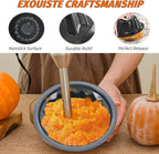 4 Inch Nonstick Mini Bundt Cake Pan Set, Carbon Steel Fluted Baking Molds for Cupcake, Muffin, Brownie, Pudding - Black (4 - Piece)