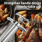 Meat Injector Syringe 2-oz Marinade Flavor Barrel 304 Stainless Steel with 3 Marinade Needles, Travel Case for BBQ Grill Smoker, Turkey, Brisket, Paper Instruction and E-book Included by JY COOKMENT