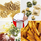 Stainless Steel Pasta Strainer, 2pcs Micro-Perforated Food Dumpling Noodle Strainer with Wood Handle Straining Noodles Pasta Baskets