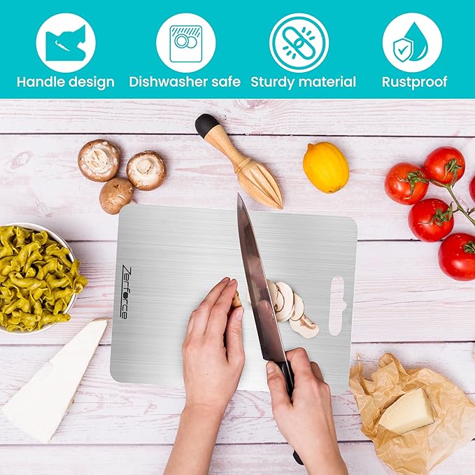 Titanium Cutting Board, Cutting Boards For Kitchen, 1 Pack Double-Sided Food-Grade Titanium Cutting Board For Cutting Meats, Fruits And Vegetables, Perfect Kitchen Gift for Home Cooks (15.74' x 11.81)