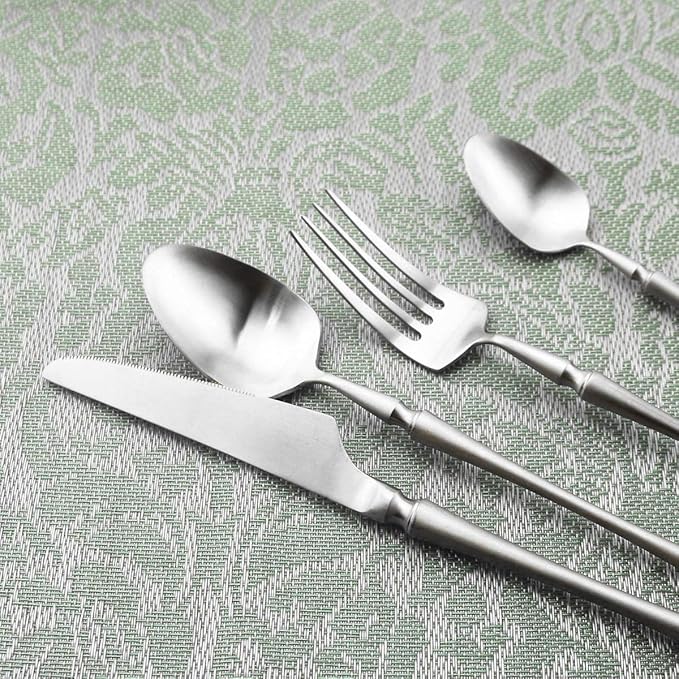 Gugrida Unique & Beautiful Flatware Set - 5 Piece Iridescent Silverware Sets | 18/10 Stainless Steel Reusable Cutlery Set | Utensils Service For 1 with Dessert Fork, Knife, Spoon, Dinner Fork