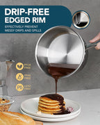 MICHELANGELO Stainless Steel Saucepans with Steamer 5Pcs, 18/10 Saucepan Set with Glass Lids, Sauce Pot Set with Triply Bottom Induction Compatible - 1QT & 2QT