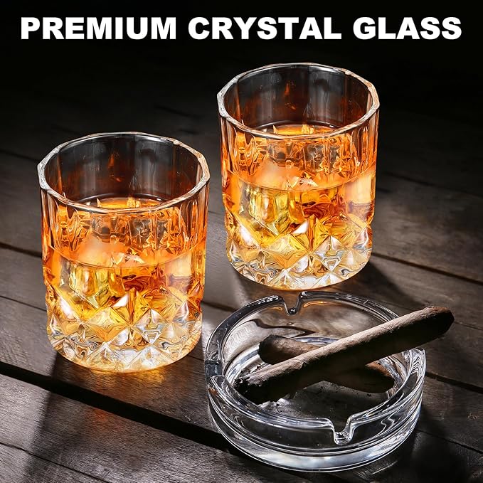 Yaomiao 12 Pcs Old Fashioned Whiskey Glasses Bulk 7 Oz Heavy Base Bourbon Glass Cocktail Rocks Glasses for Whiskey Bourbon Liquor and Cocktail Drinks Gift