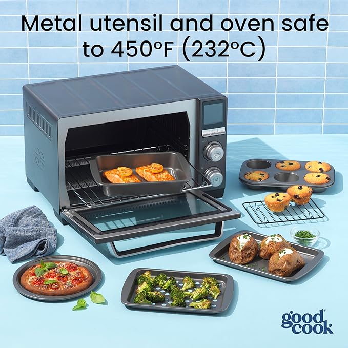 GoodCook Everyday Nonstick Toaster Oven 6pc Set, Gray