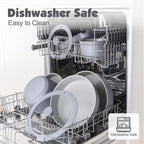 SENSARTE 24 Piece Ceramic Pots and Pans Set, Nonstick Detachable Handle Cookware, Induction Kitchen Cookware Set with Removable Handle, Healthy Non Stick for RV, Dishwasher＆Oven Safe, PFOA Free (Gray)