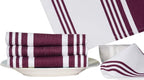 Urban Villa Kitchen Towels 100% Cotton Pack of 6, Highly Absorbent Quick Drying Super Soft Premium Dish Towels for Kitchen with Hanging Loop Hand & Tea Towels - 20x30 Inch, (Wine & White, Striped)