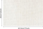 Myir JUN Placemats Set of 4, Vinyl Woven Placemats Place Mats Indoor Set of 4 Washable Table Mats Non-Slip Place mats for Dining Table (B-White, Set of 4)