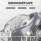 Gotham Steel 12 Pc Ceramic Cookware Set Nonstick, Ceramic Pots and Pans Set Non Stick with Steamer for Cooking, Non Toxic PFOA PFOS Free, Ergonomic Stay Cool Handles, Oven & Dishwasher Safe, Copper