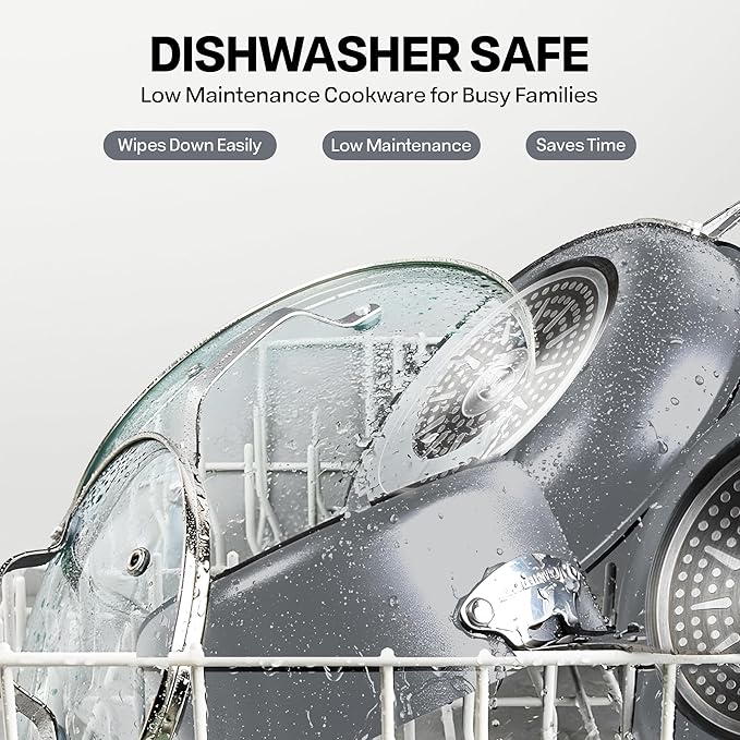 Gotham Steel 12 Pc Ceramic Cookware Set Nonstick, Ceramic Pots and Pans Set Non Stick with Steamer for Cooking, Non Toxic PFOA PFOS Free, Ergonomic Stay Cool Handles, Oven & Dishwasher Safe, Copper