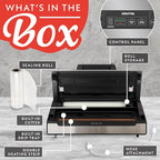 Premium Vacuum Sealer Machine for Food Storage – Dual Pressure Modes, Wet/Dry Sealing, Built-in Cutter & Bag Storage, Canister & Marinate Functions, Pulse Vacuum Control – Stainless Steel