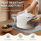 Blue Forest Placemats Set of 4, Dual-Layered Thickened Faux Linen Cloth Place Mats Heat Resistant Machine Washable Wrinkle Free Table Mats Indoor/Outdoor (Light Grey)