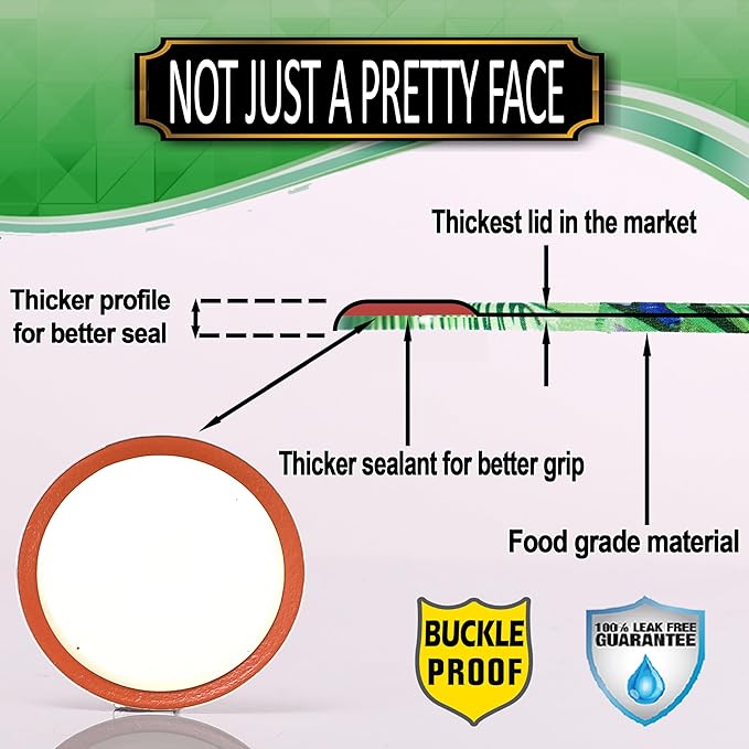 Supa Ant Thickest Canning Lids Regular Mouth (50 Pcs.) Food Grade Tin Can Lids for Canned Food - Buckle Proof & Rust Proof Lid for Canning Kit for Regular Mouth Mason Jars (Tropical) Canning Supplies