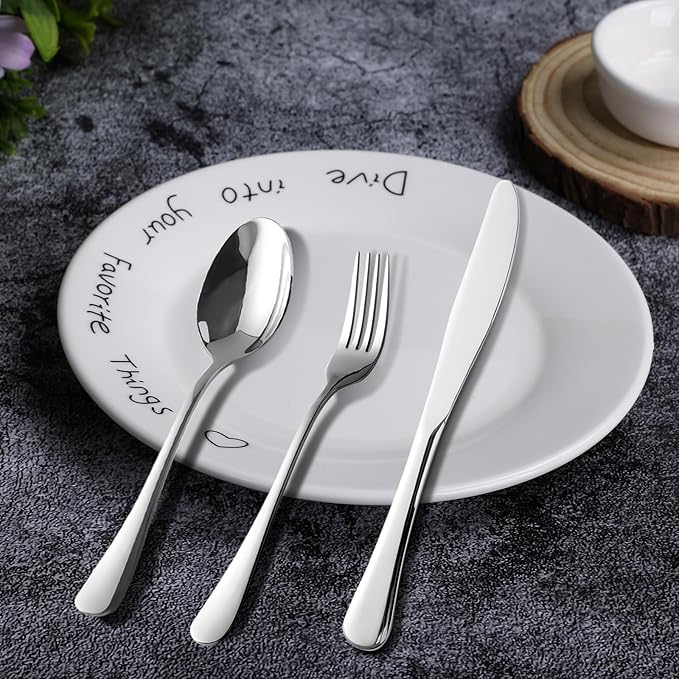 Silverware Set 20-Piece, Stainless Steel Flatware Cutlery Set for 4, Mirror Polished, Dishwasher Safe, Tableware Set for Home, Kitchen, Wedding, Party