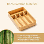 SMIRLY Silverware Drawer Organizer – Bamboo Kitchen Drawer Organizer, Adjustable Utensil Holder and Cutlery Tray, Drawer Dividers for Flatware and Kitchen Utensils