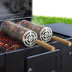 Sorbus Grill Basket - Stainless Steel Large Folding Barbecue Grilling Basket with Handle, Portable BBQ Accessories for Fish, Shrimp, Vegetables, Grilling Accessories, Gifts for Outdoor Cooking Camping (Round 2 Pack)