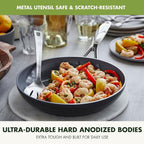 GreenPan Valencia Pro Hard Anodized Healthy Ceramic Nonstick 8" and 10" Frying Pan Skillet Set, PFAS-Free, Induction, Dishwasher Safe, Oven Safe, Gray