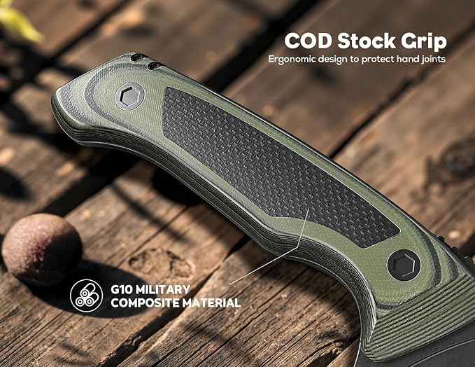 8 Inch Professional Chef Knife - German Steel Blade with G10 Handle & Full-Tang Construction - Outdoor Kitchen & Survival Gyuto Design - Knife For Men