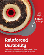 Boxiki Kitchen Premium Non-Stick Silicone Pound Cake Pan – Heavy-Duty Steel Frame, BPA & PFOA Free – Durable Fluted Cake Pan, Moldes para Gelatinas, Pasteles, Flan – No Warping, No Shape Loss