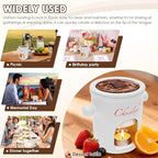 Chocolate Fondue Mug with Fork, 280ml Ceramic Chocolate Fondue Cup Set, Chocolate Melting Mug, Great for Cheese, Butter - Date Nights, Birthdays, Anniversary, Weddings (White)