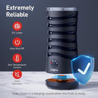 Milk Frother, Paris Rhône 4-in-1 Milk Steamer and Frother, Hot & Cold Foam Milk Warmer with Temperature Control, Auto Shut-Off Frothers for Coffee, Latte, Cappuccino, Macchiato