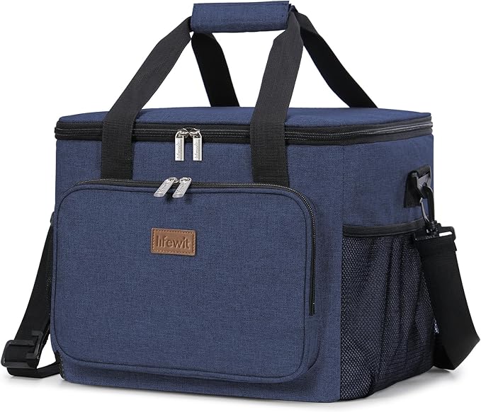 Lifewit Large Lunch Bag Insulated Lunch Box Soft Cooler Cooling Tote for Adult Men Women, Dark Blue 40-Can (24L)